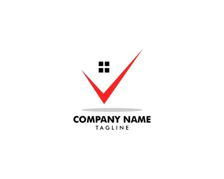 Check Mark Real Estate Logo Template Stock Illustration