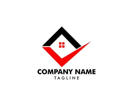 Check Mark Real Estate Logo Template Stock Illustration
