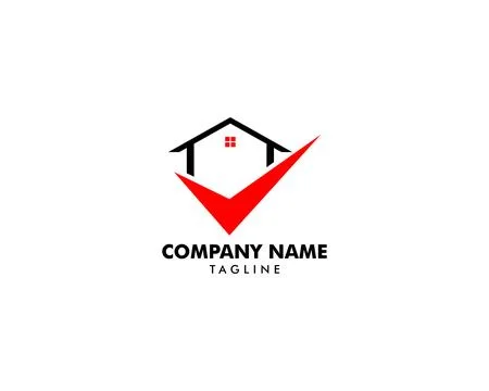 Check Mark Real Estate Logo Template Stock Illustration