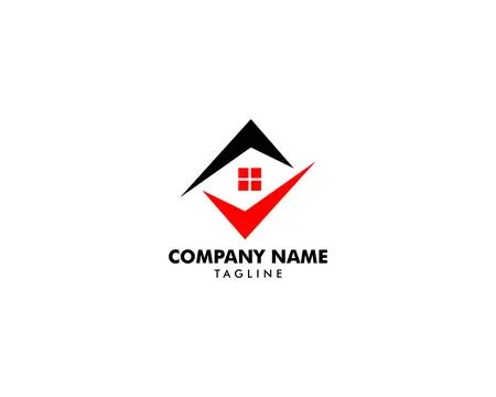 Check Mark Real Estate Logo Template Stock Illustration
