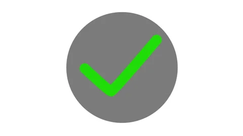 Check mark in round frame on white background, animated voting label Stock Footage 268716997