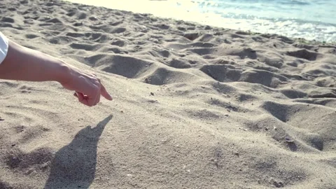 Check mark on the sand Stock Footage 138815384