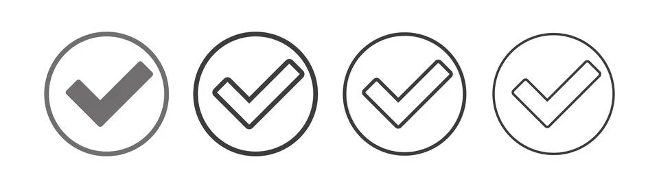 Check mark set line icon Stock Illustration