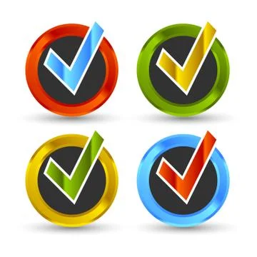 Check mark set vector illustration Stock Illustration