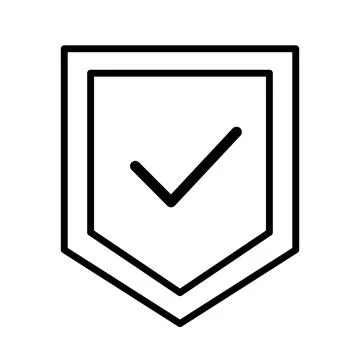 Check mark shield icon. Safety sign. Vector. Stock Illustration