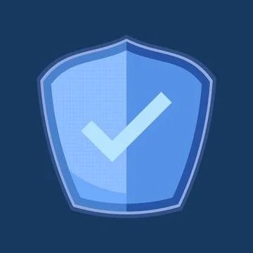 Check mark shield vector icon flat design イラスト素材