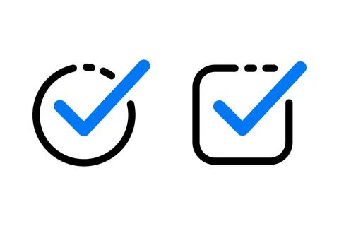 Check mark sign icon. Checklist symbol sign vector collection Stockillustratie