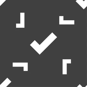 Check mark sign icon . Confirm approved symbol. Seamless pattern on a gray ba Stock Illustration