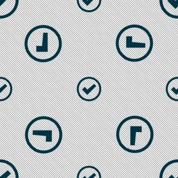 Check mark sign icon . Confirm approved symbol. Seamless pattern with geometric Stock Illustration