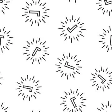 Check mark sign icon in flat style. Confirm button vector illustration on whi Illustrazione stock