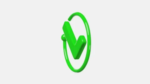 Check mark sign icon isolated. 3d render illustration, alpha channel Stock Footage 270347801