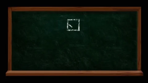 Check mark sign tick in checkbox with chalk on green board with blank space for Stock Footage 163088091