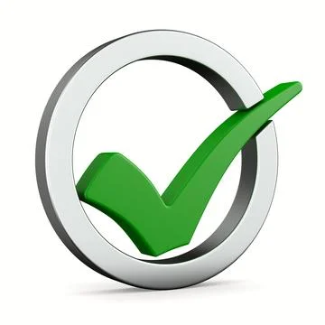 Check mark sign on white background. Isolated 3D illustration Stock Illustration
