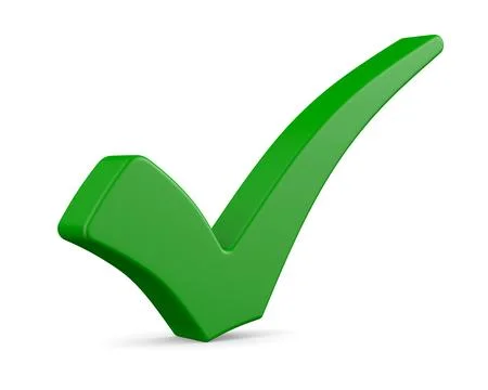 Check mark sign on white background. Isolated 3D illustration 스톡 일러스트