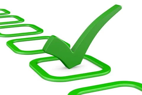 Check mark sign on white background. Isolated 3D illustration Stock Illustration