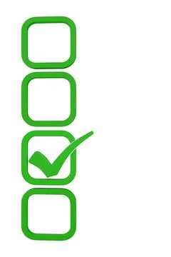 Check mark sign on white background. Isolated 3D illustration Stock Illustration