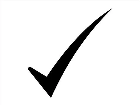 Check mark silhouette vector art Stock Illustration