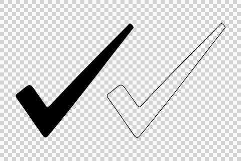 Check mark silhouette vector, tick line art vector icon design Illustrazione stock