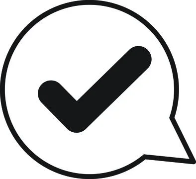Check Mark Speech Bubble Stock Illustration