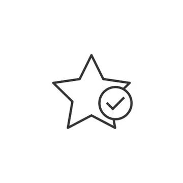 Check mark with star icon in flat style. Add to favorite vector illustration  Stockillustratie