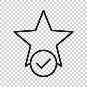 Check mark with star icon in flat style. Add to favorite vector illustration  Stockillustratie