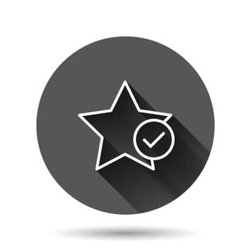 Check mark with star icon in flat style. Add to favorite vector illustration  Stockillustratie