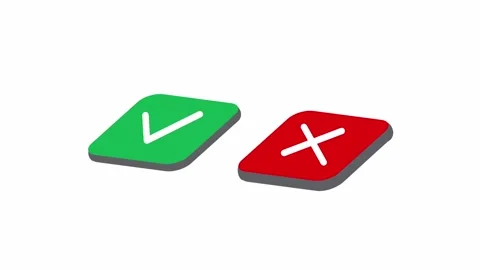 Check mark symbol and Red Cross button. Stock Footage 292588752