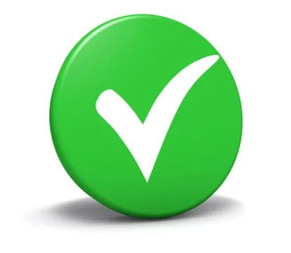 Check mark symbol green button Stock Illustration