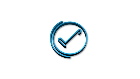 Check mark symbol icon 3d animation isolated on white background Stock Footage 340543156