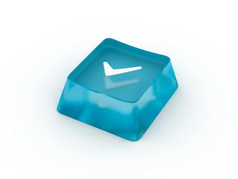 Check mark symbol on keyboard button. 3D rendering Stock Illustration