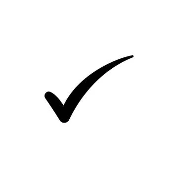 Check mark symbol, vector black on white background Stock Illustration