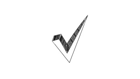Check mark symbol whiteboard doodle animation Stock Footage 264960434