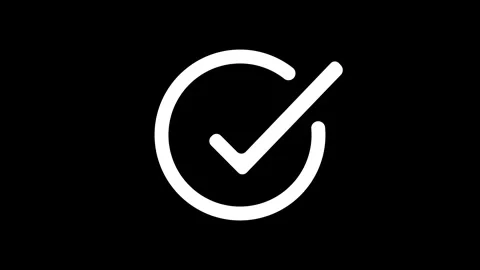 Check mark symbols in circle frame, success and accepted concept, 4k video with Video stock 305326207