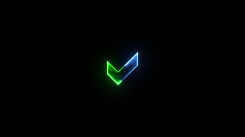 Check mark symbols icon glow neon fire symbol animation Video stock 285536093