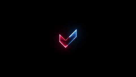 Check mark symbols icon glow neon fire symbol animation Video stock 285536111