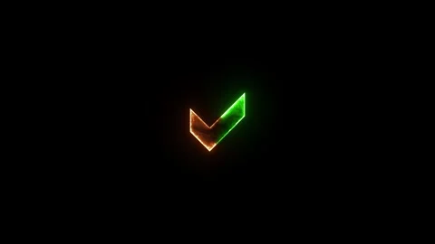 Check mark symbols icon glow neon fire symbol animation Video stock 285536127