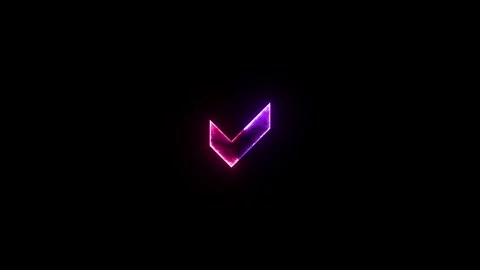 Check mark symbols icon glow neon fire symbol animation Video stock 285536144