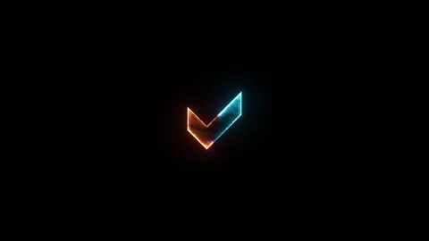 Check mark symbols icon glow neon fire symbol animation Video stock 285536146