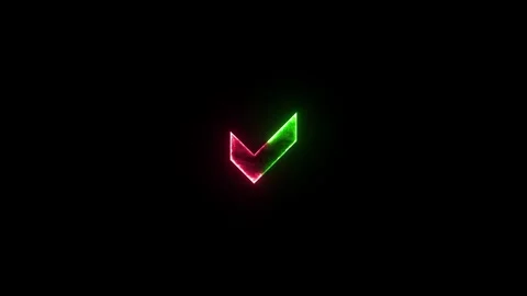 Check mark symbols icon glow neon fire symbol animation Video stock 285536179