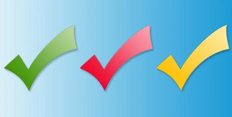 Check mark tick icon isolated on blue background Stock Illustration