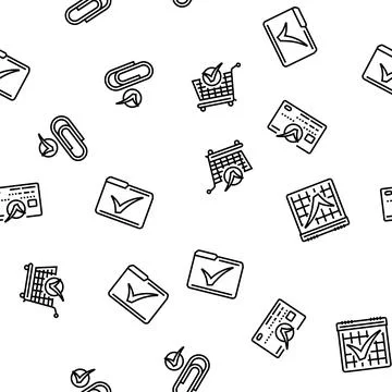 Check mark tick ok seamless pattern vector イラスト素材