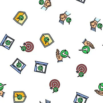 Check mark tick ok seamless pattern vector Stock Illustration