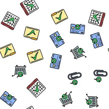 Check mark tick ok seamless pattern vector イラスト素材