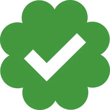 Check mark tick verification icon symbol vector. Certified checkmark badge. Stock Illustration