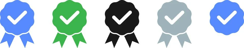 Check mark tick verification icon symbol vector. Verified check mark badge Stock Illustration