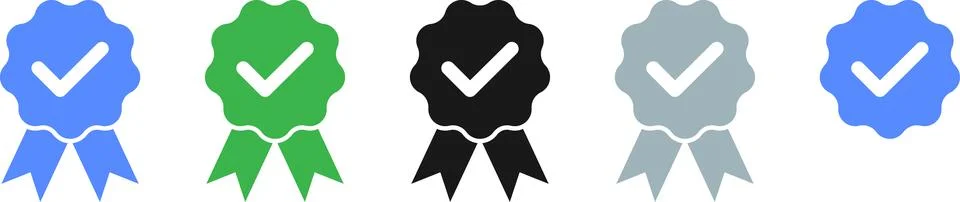 Check mark tick verification icon symbol vector. Verified check mark badge Stock Illustration