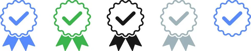 Check mark tick verification icon symbol vector. Verified check mark badge Stock Illustration