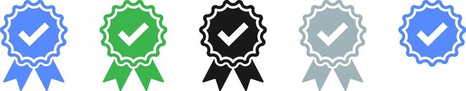 Check mark tick verification icon symbol vector. Verified check mark badge Stock Illustration