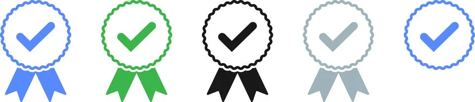 Check mark tick verification icon symbol vector. Verified check mark badge Stock Illustration