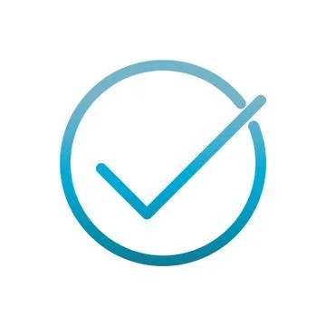 Check mark user interface blue gradient Stock Illustration